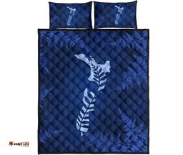 New Zealand Map X Silver Fern Quilt Bed Set 02
