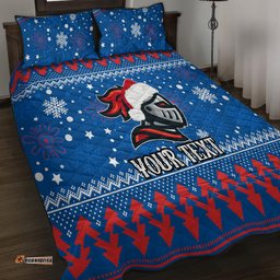 Custom Knights Rugby Quilt Bed Set Chirstmas Vibe
