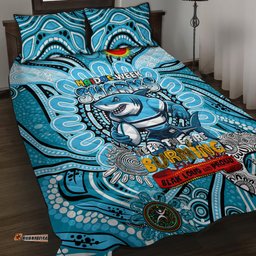 NAIDOC Week 2024 Sharks Quilt Bed Set Mascot Rugby