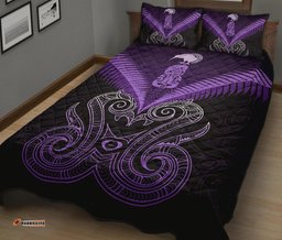 Maori Manaia New Zealand Quilt Bed Set Purple