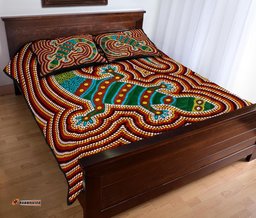Aboriginal Quilt Cover Set, Lizard Dot Painting Patterns
