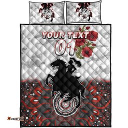 Custom Personalised St. George Illawarra Dragons ANZAC Quilt Bed Set Indigenous Vibes White