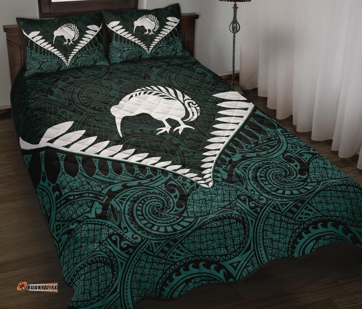 Kiwi Silver Fern Classic Quilt Bed Set Dark State