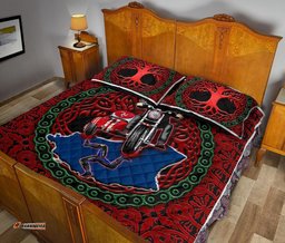 Isle of Man Tourist Trophy races Quilt Bed Set The Celtic spirit of Manx Sidecar Special