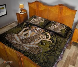 Cernunnos Goddess Quilt Bed Set Celtic God of the Forest