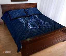 New Zealand Quilt Bed Set, Maori Manaia Quilt And Two Pillow Cases Blue