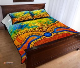 Aboriginal Quilt Bed Set, Australia Kangaroo Sky