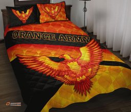 orange army quilt bed set cricket sporty style