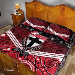 St Kilda Football Christmas Quilt Bed Set Merry Xmas Mix Aboriginal Art 02