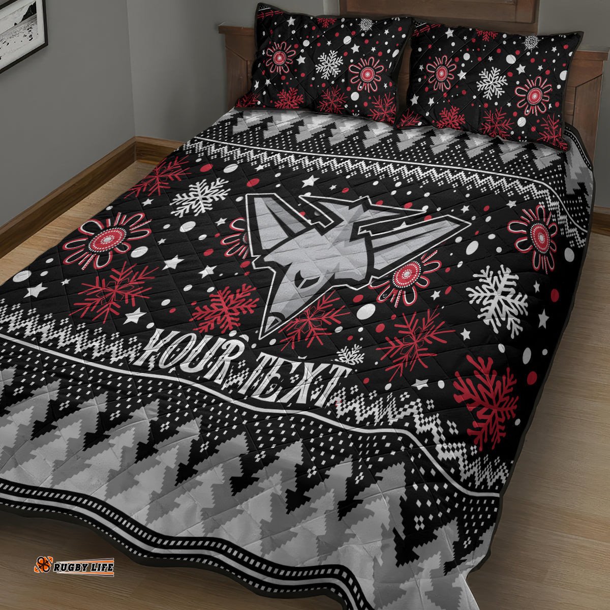 Custom Bombers Football Quilt Bed Set Christmas Vibe 02