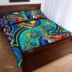 eels rugby quilt bed set indigenous eels with aboriginal and torres strait islander flag