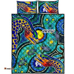 eels rugby quilt bed set indigenous eels with aboriginal and torres strait islander flag
