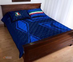 Italy Rugby Quilt Bed Set Gli Azzurri Vibes