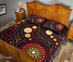 Aboriginal Quilt Bed Set Aboriginal Art Ver01