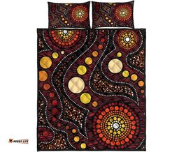 Aboriginal Quilt Bed Set Aboriginal Art Ver01