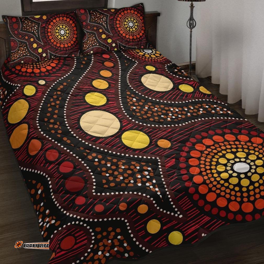 Aboriginal Quilt Bed Set Aboriginal Art Ver01