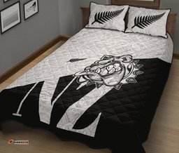 Aotearoa Bulldog Maori Quilt Bed Set White