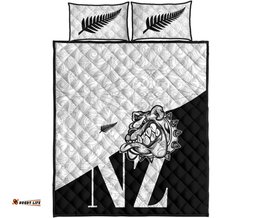 Aotearoa Bulldog Maori Quilt Bed Set White