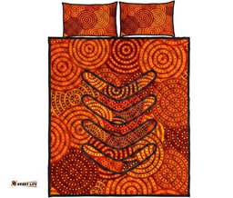 Aboriginal Quilt Bed Set Aboriginal Boomerangs And Dot Circle