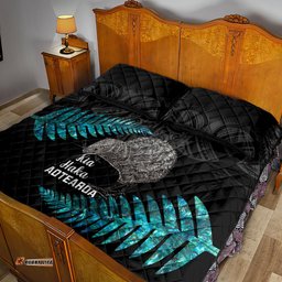 New Zealand Silver Fern Rugby Quilt Bed Set Pacific Kia Haka Kiwis With Maori Ta Moko