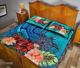 Turtle Polynesian Quilt Bed Set Hibiscus Polynesian