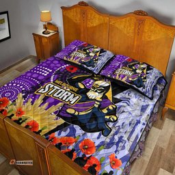 storm rugby anzac aboriginal quilt bed set melbourne storm with remembrance day poppy flower quilt bed set