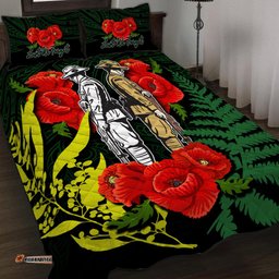 ANZAC Day Quilt Bed Set Maori Patterns Green Color
