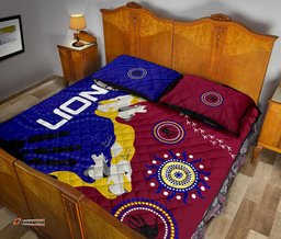 NAIDOC Brisbane Lions Quilt Bed Set Indigenous Style