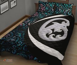 Aotearoa Maori Dolphin Quilt, Koru Aihe Paua Shell Quilt Bedding Sets