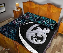 Aotearoa Maori Dolphin Quilt, Koru Aihe Paua Shell Quilt Bedding Sets