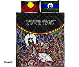 Personalised Quilt Bed Set Aboriginal Dot In NAIDOC Week Style