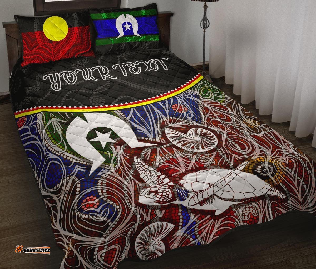 Personalised Quilt Bed Set Aboriginal Dot In NAIDOC Week Style