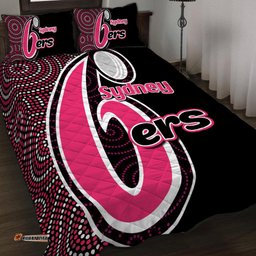 Sydney Sixers Quilt Bedding Set Cricket Aboriginal Dot Patterns