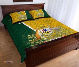 Quilt Bed Set Australia Coat Of Arm In Rugby Style