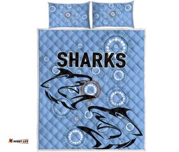 cronulla quilt bed set sharks unique indigenous