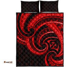 New Zealand Maori Mangopare Quilt Bed Set Polynesian Red