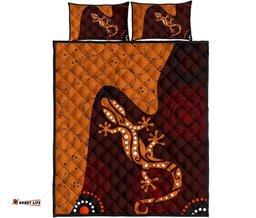 Aboriginal Quilt Bed Set Lizard in Aboriginal Dreaming