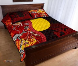 Aboriginal Quilt Bed Set Red Indigenous Flag