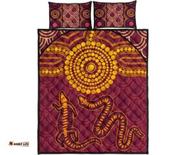 Aboriginal Quilt Bed Set Aboriginal Snake And Alligator