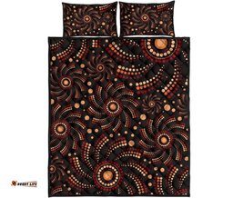 Aboriginal Quilt Bed Set, Aboriginal Circle Dot Painting Patterns