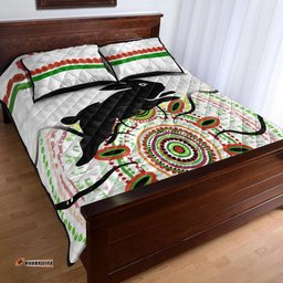 Custom Personalised South Sydney Rabbitohs ANZAC Quilt Bed Set Indigenous Vibes White
