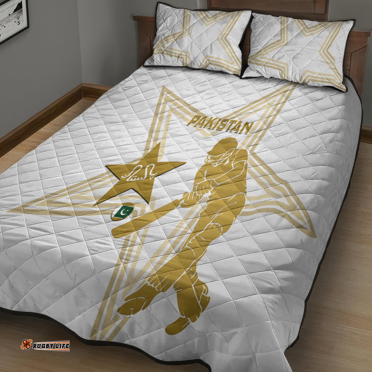 Pakistan Cricket Quilt Bed Set Go Shaheens