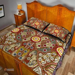 Aboriginal Art Dot Vibes Quilt Bed Set Indigenous NO.2