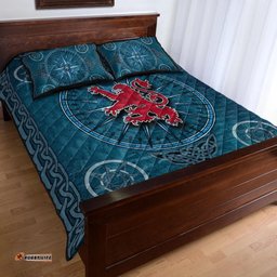 Scotland Celtic Quilt Bed Set Celtic Compass With Scottish Lion