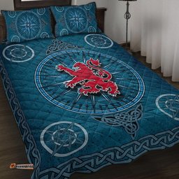 Scotland Celtic Quilt Bed Set Celtic Compass With Scottish Lion