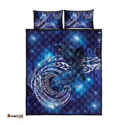 North Island Kokako and South Island Kokako Quilt Bed Set New Zealand Native Bird with Galaxy Vibe