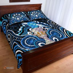Port Adelaide Power Indigenous Quilt Bed Set Football Premiers Trophy