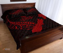 New Zealand Heart Quilt Bed Set Map Kiwi Mix Silver Fern Red