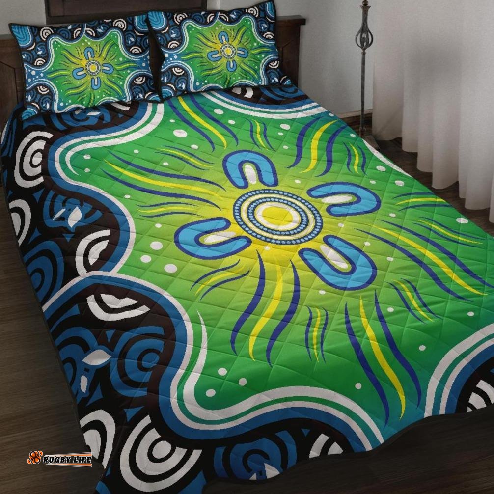 aboriginal quilt bed set indegenous dot painting art 06