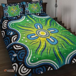 aboriginal quilt bed set indegenous dot painting art 06